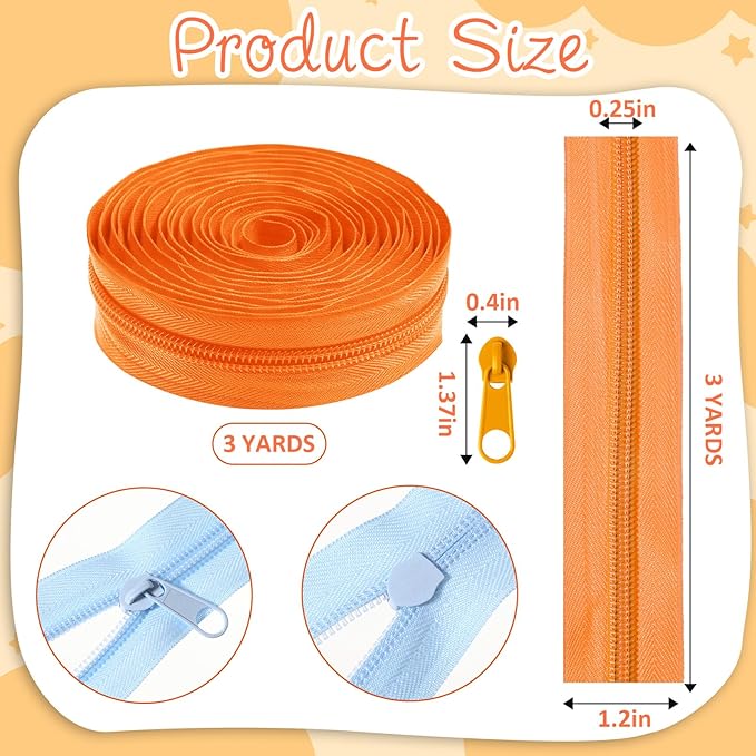 SHENLIU 20PCS 60 Yards #5 Nylon Coil Zippers Bulk, 20 Colors with 200 Matched Sliders, Cut-to-Length Sewing Zippers for DIY Crafts Bags Purses Clothes Making Supplies Kit