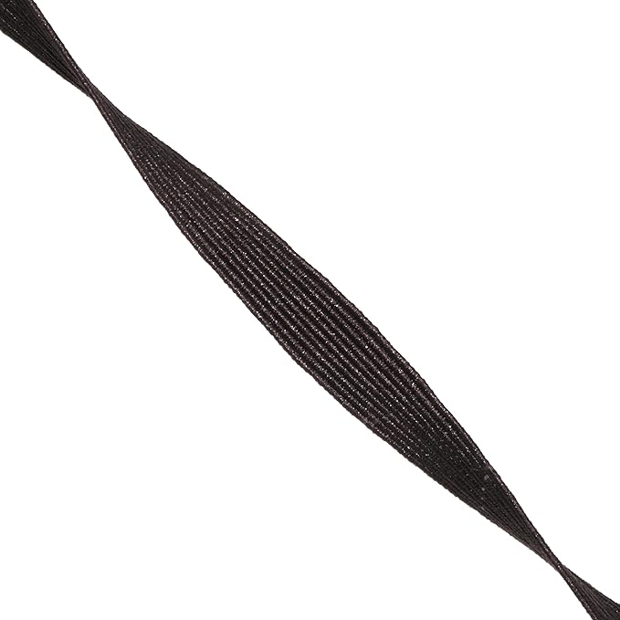 Mandala Crafts 10mm 50 Yds Roll of Brown Elastic Bands for Sewing - 3/8 Flat Elastics Cord - 3 8 Inch Braided Stretch Straps for Crafting