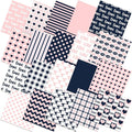 20 Pcs 10''x10'' Valentines Pink Quilting Fabric Square Bundle Love Heart Precuts Quiltted Fabric Plaid Polka Dot Printed Patchwork Supplies for DIY Material Sewing Craft Strips