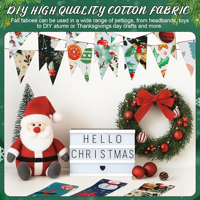 60 Pcs Christmas Quilting Fabric Roll 2.6 x 40" Cotton Fabric Strips Precut Jelly Patchwork for Craft Sewing(Winter)
