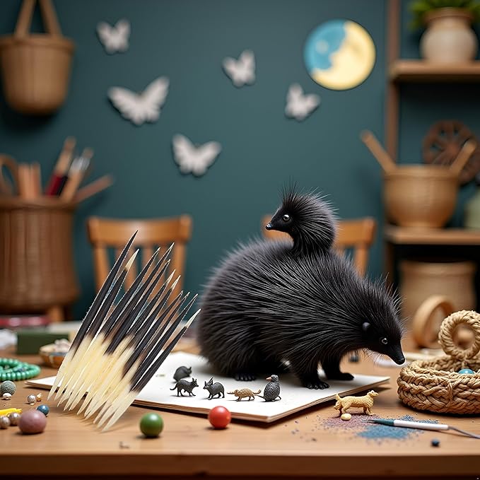 Jinshining 10Pcs Porcupine Quills Hair Stick Indian Crafts Accessories Fishing Buoy DIY Sewing Project Kits Arts