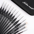 Detailing Brush Set - Golden Maple 13pcs Miniature Paint Brushes and Dry Brush Set for Fine Detail Paint, Acrylic Painting, Watercolor, Oil, Models
