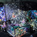 40 Pcs Large Holographic Spider Web Stickers – Transparent Waterproof Scrapbooking Stickers for Journaling,Resin Art,DIY Crafts,Junk Journals,Halloween Decorations