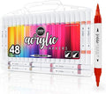Loddie Doddie Acrylic Markers, 48 Unique Colors, Double-Ended Multi Surface Art Markers Set with Fine and Brush Tips, Portable Storage Case for DIY Projects, Crafts, and Decor (48)