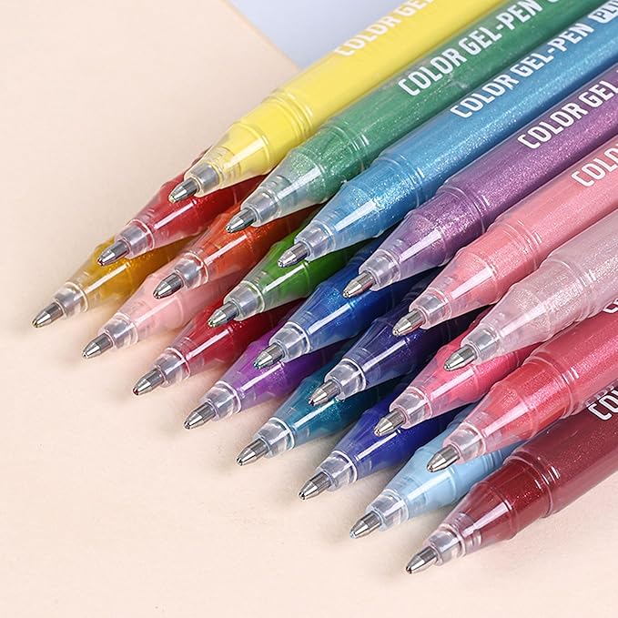 72 Colors Glitter Gel Pens Plus for Adult Metallic Writing Drawing for Birthday Cards, Christmas Cards, Art Crafts, Coloring Books, DIY Projects