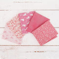 Threadart Exclusive 5 Fat Quarter Bundles - Light Pink Vintage Prints 100% Cotton Fabric - Premium 100% Cotton Quilting Fabric - No Duplicates - Full Size Fat Quarters 18"x21" - Light Pink