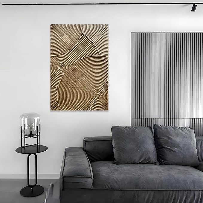 36x24 inch Hand Painted Modern Abstract Oil Painting Gold Thick Texture Wall Art Home Decor