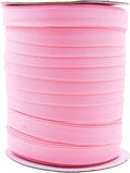 Mandala Crafts 55 Yards 5/8 Inch Pink Double Fold Bias Tape for Sewing - Bias Binding Tape for Quilting Binding, Hemming, Seam, and Fabric Piping