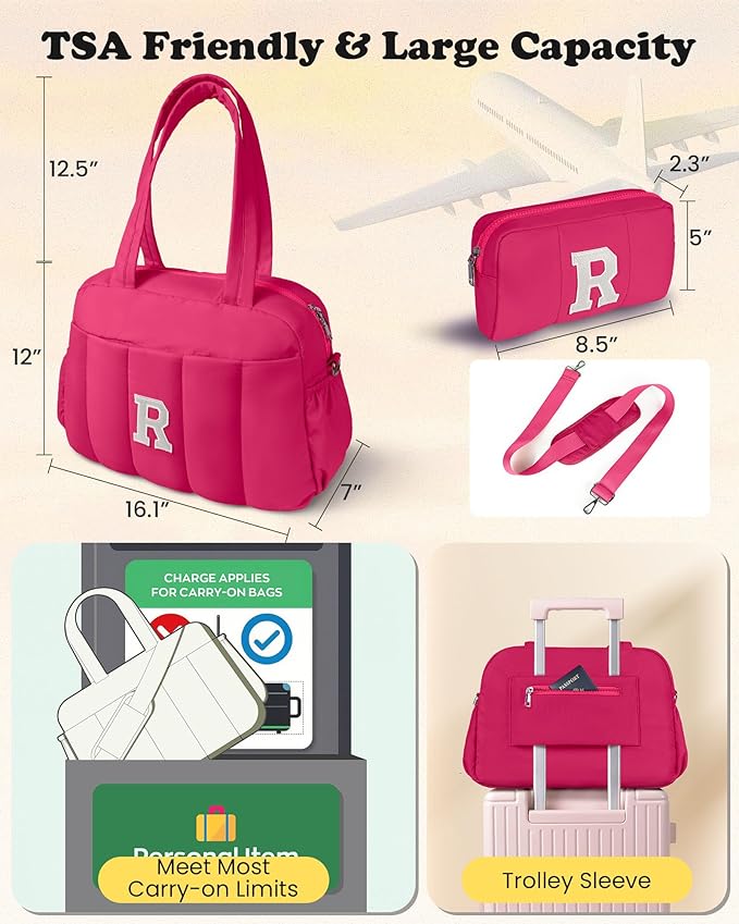 16Th Birthday Gifts for Girls-Dance Bag, Kid Weekender Bags，Girl Overnight Bag with Wet Pocket，Sweet 16 Gifts for Girls-Lightweight Travel Tote Personalized Cheer Bags with Makeup Pouch