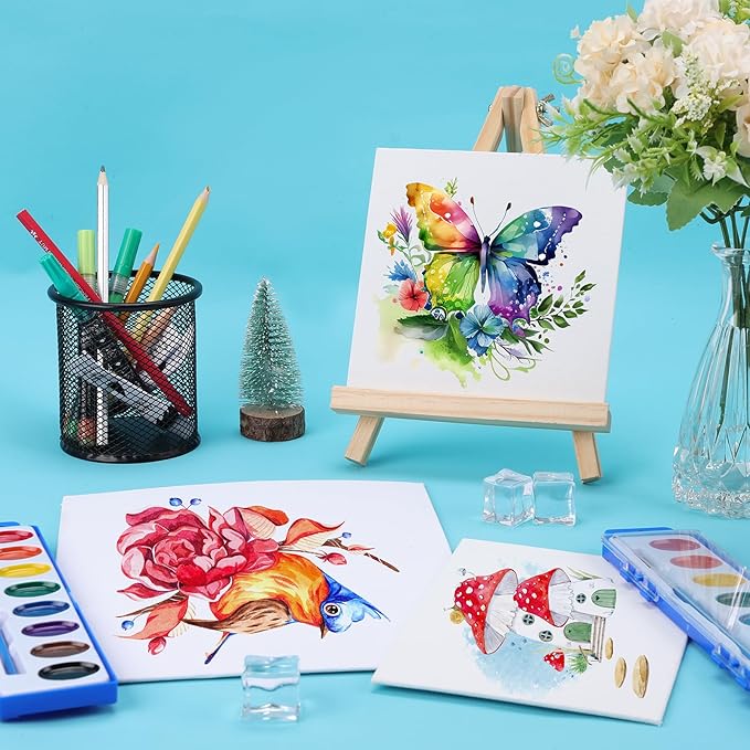 FUMILE Watercolors Paint Set Bulk,48 Pack 8 Washable Bright Colors with Paintbrush.Watercolors Paint Set Kids for Parties,Art Lessons,Birthday Party Favor,Back to school,All Ages.