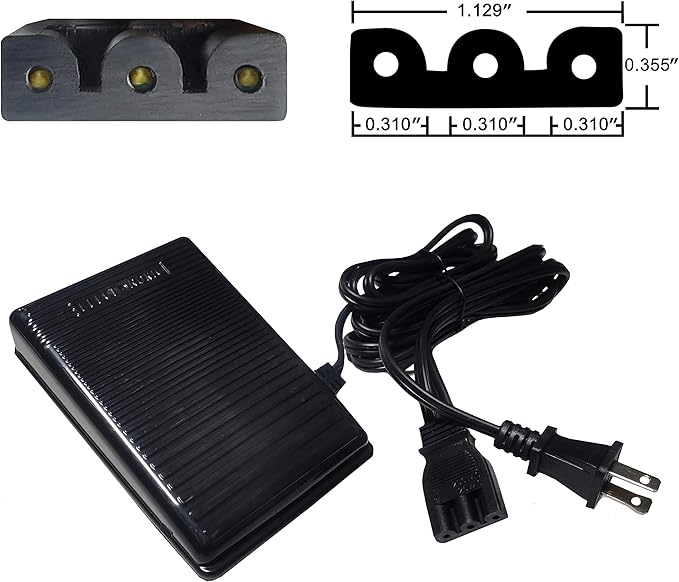 HimaPro Sewing Machine Foot Pedal with Power Cord, Variable Speed Control, Compatible with Singer Heavy Duty Models 44S, 4411, 4423, 4443, 4452, 5511, 5523, 5532, 5554, 130S–160S (Model# 359102-001)