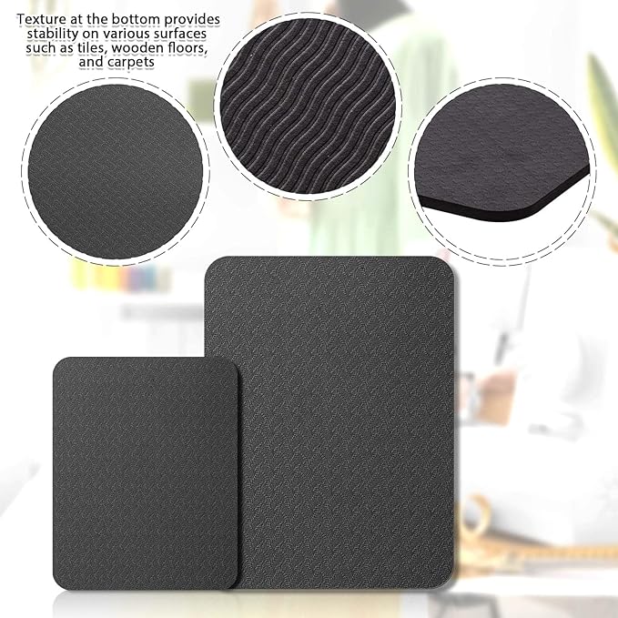 2 Pcs Sewing Machine Muffling Mat Pedal Sewing Mat Reduce Vibrations Noise No Slip Machine Accessories for Quilting(15" X 20" and 11" X 14",Black)