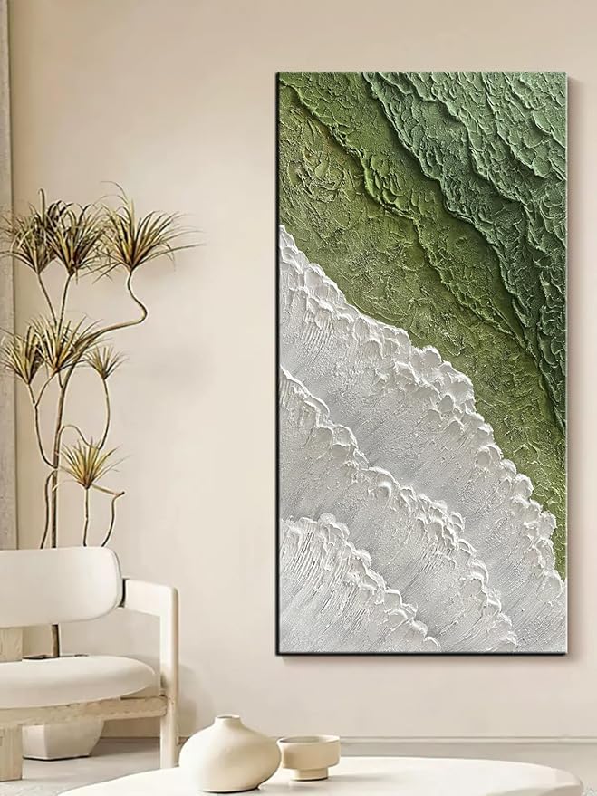 YaSheng Art- 3D Thick Texture Canvas Wall Art Hand-Painted Minimalism Abstract Artwork Oil Painting Home Decorations Modern bedroom Wall Art Ready to Hang 24x48inch