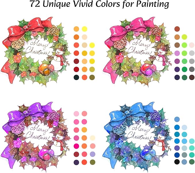 Markers for Adult Coloring Books No Bleeding, 72 Colors Dual Tip Coloring Markers for Adults, Brush&Fine Tip Art Supplies for Calligraphy, Journaling, Sketching, Christmas Gifts for Teens with Case