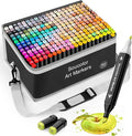 Soucolor Alcohol Markers 262 Colors with Case & Holders, Dual Tips Chisel & Fine Art Markers for Adult Coloring Kids Drawing, Artist Markers Art Supplies for Blending Sketching