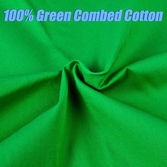 2 Yard Green Cotton Fabric,Natural Cotton Poplin Fabric by The Yard, 59 Inches Wide 100% Cotton Fabric,Soft Embroidery Muslin Quilting Material for Sewing Material Apparel Cloth