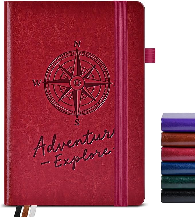 Lined Journal Notebook for Women Men, 160 Pages, A5 Hardcover Vintage Leather Journaling Notebooks for Work, School, Note Taking, Travel, Bible Study,Daily Diary for Writing 5.8"x8.5"(Burgundy)