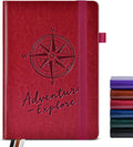Lined Journal Notebook for Women Men, 160 Pages, A5 Hardcover Vintage Leather Journaling Notebooks for Work, School, Note Taking, Travel, Bible Study,Daily Diary for Writing 5.8"x8.5"(Burgundy)