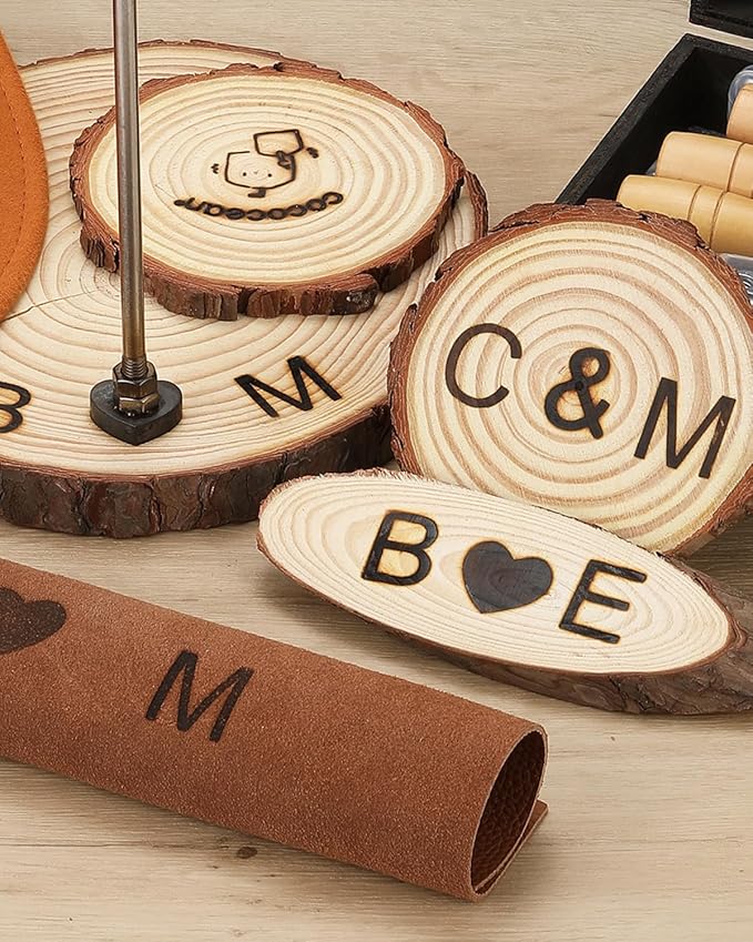 1 Inch 44 Pcs Wood Burning Letters/Numbers/Symbols, Wood Burning Alphabet Stamp Kit for Wood Branding Leather Crafting, Wood Burning Letter Kit Gifts Personalized for Birthday Wedding Christmas (Iron)