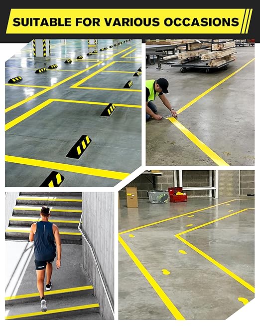 Avery Dennison Floor Marking Tape, 2 Inch x 108 Ft Yellow Caution Tape, 3 Rolls Heavy Duty Safety Tape for Indoor & Outdoor, High Adhesion & Durable | Warehouse, Factory, Parking, Retail