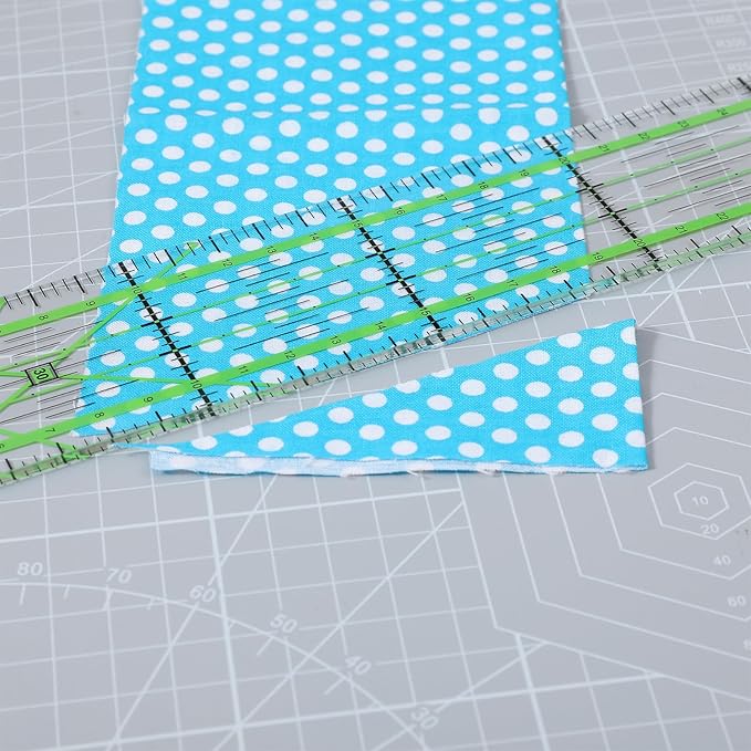 4 Piece Quilting Rulers and Templates Acrylic Square Ruler for Cutting Fabric, Square Quilting Rulers with Non Slip Rings Sewing Quilt Strip Rulers 5.91" × 5.91" 11.81" × 1.97" (Black/Green)