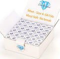 Simthread 144pcs White 90 Weight WT(60S/2) Prewound Bobbins Thread Size A Class 15 Plastic Sided Compatible with Brother Babylock Embroidery Thread Sewing Thread Machine DIY