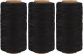 Lusecarl Polyester Thread 110 Yards Each Spool for Hair Extensions 3 Rolls Hair Weave Sewing Threads for Hand Sewing, Hair Extensions, Making Wigs DIY (3 Thread, Black)