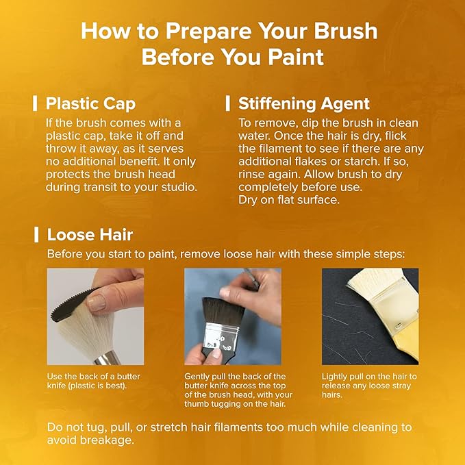 Silver Brush Limited 2008S-1 Golden Natural Square Wash Paintbrush for Oil, Acrylic, Watercolor, Gouache, Inks, & Dyes, Size 1 Inch, Short Handle