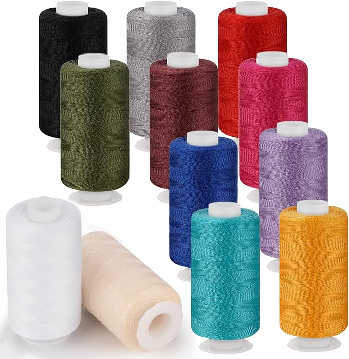 12 Colors Sewing Thread, 700 Yards Thread for Sewing, Hilos para Coser, Polyester All Purpose Thread for Beginners, Hand Stitching, Quilting, Travel, Sewing & Embroidery