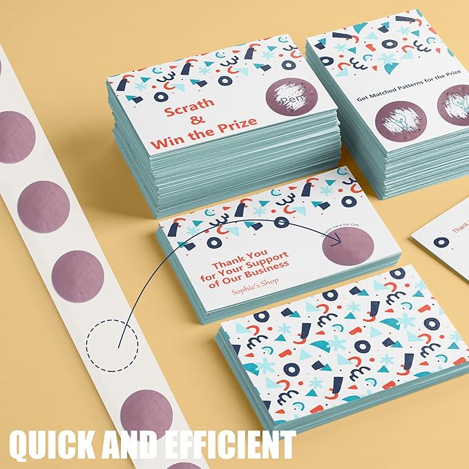 Mr- Label – 1000 Pieces 1 inch Round Scratch Off Stickers – DIY Stickers for Gender Reveal | Reward Programs | Scratch Tickets (Rose Gold)