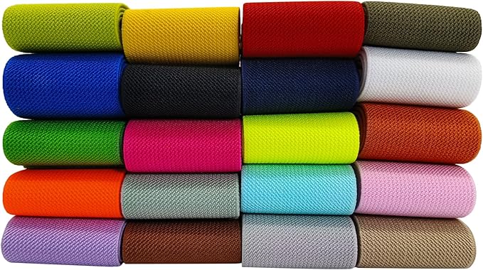 1.5inch Wide Colored Elastic Band for Sewing 20 Yards Double-Side Heavy Stretch High Elasticity for Belts Double-Side Twill Woven Elastic Band for Pants Waistband-Wigs-DIY Crafts & Projects