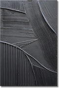 Art 36x24 inch Hand-Painted Pure Black Texture Oil Painting Modern Abstract Art Home Office Wall Decoration Painting