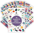 Clever Fox Planner Fitness Sticker Set - Monthly, Weekly & Daily Planner Stickers 16 Sheets Set of 840+ Unique Stickers (Fitness & Nutrition)