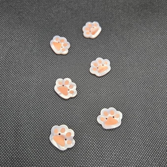 Novelty Puppy Paw Shaped Buttons for Crafts,Acetate Button for Clothes,Buttons for Sewing,Button Bulk,Pack of 6