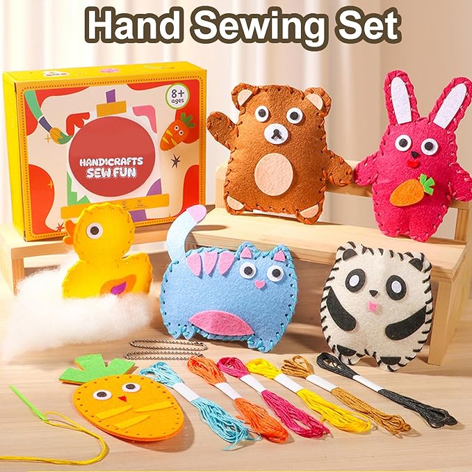 Twiggle Stuff Sewing Kit, This Fun DIY Sewing Kit Includes Felt Animal Sewing Materials to Make Plush Toy Dolls. Suitable for Everyone