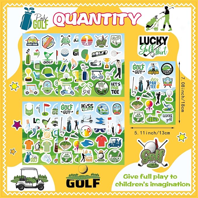 256PCS Golf Stickers, Sport Golf Decals Stickers, Golfing Stickers, Funny Golf Gifts for Kids Men Women, Golf Party Favors Decorations