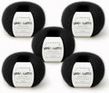 5 Skeins, Silk Mohair Luxury Yarns, Premium and Soft Blend for Knitting and Crocheting, Made in Italy (Black - 6037, 5)