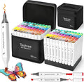 Taotree Alcohol Markers Set 80 Colors with Case & Holders, Dual Tips Art Coloring Markers Pens Set, Chisel & Fine Sketch Pens Art Supplies for Artist Adult Coloring Book Drawing, Painting, Sketching