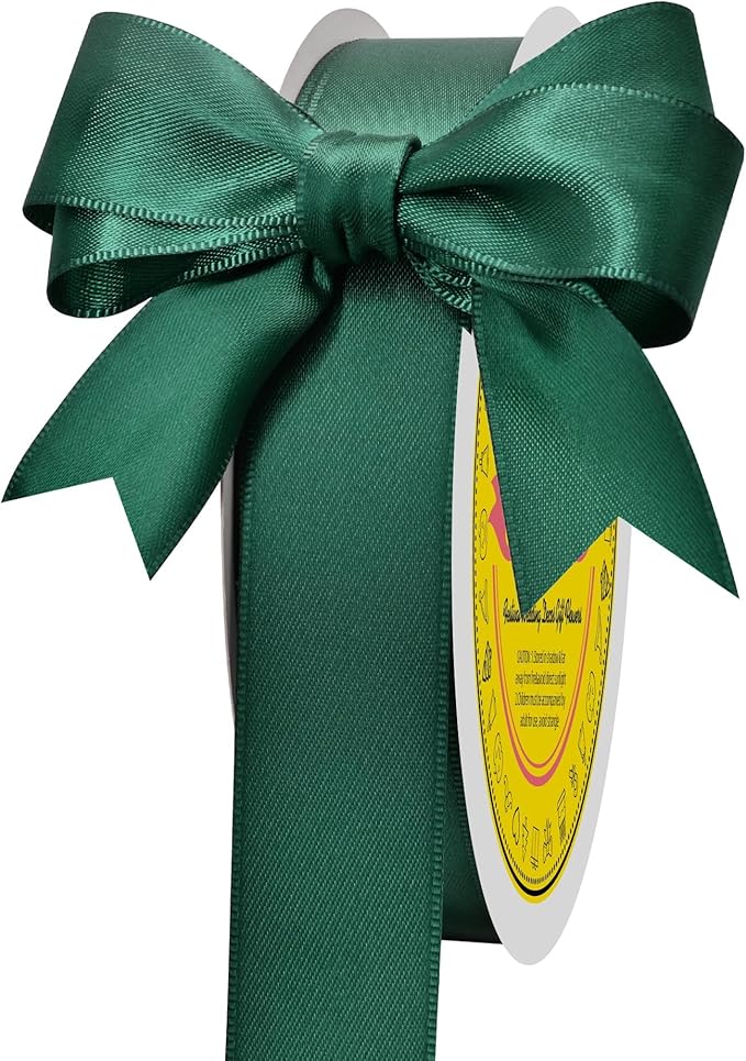 Spruce Green Satin Ribbon 1 inch X 50 Yards Polyester Ribbon for Gift Wrapping Very Suitable for Weddings Party Hair Bow Invitation Decorations and More