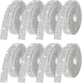 Rhinestone Ribbon Self Adhesive, 8-Rolls Bedazzling Strips, 8-Yard Rhinestone Strips for DIY Craft, Rhinestones Tape Self Adhesive, Transparent Crystal Color