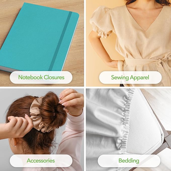 Mandala Crafts 10mm 50 Yds Roll of Metallic Gold Elastic Bands for Sewing - 3/8 Flat Elastics Cord - 3 8 Inch Braided Stretch Straps for Crafting