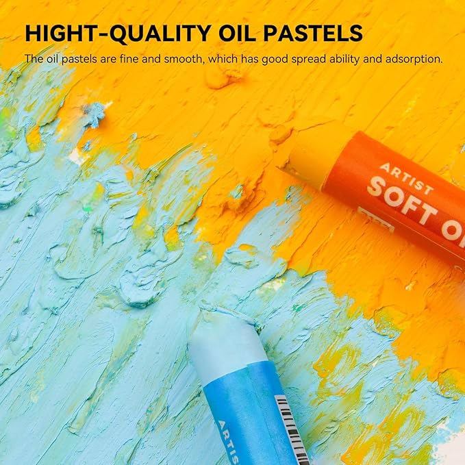 Arrtx Artist Oil Pastels 48 Colors Set, Soft Oil Pastel Vibrant and Creamy, Professional Oil Pastel Crayons Set Art Supplies for Artist and Beginners