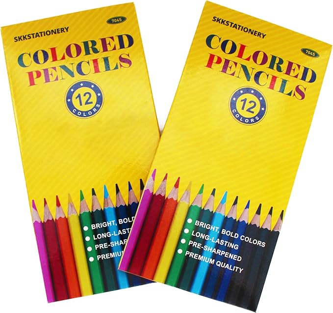 SKKSTATIONERY 144Pcs Colored Pencils, Pre-sharpened, coloring pencils Bulk Back to School Supplies Christmas Gifts For Teachers 12 Colors, 12pcs/box, Total: 144Pcs.