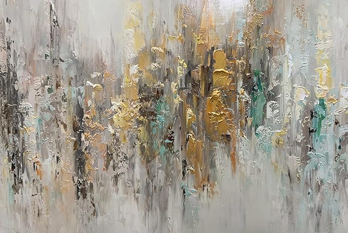 V-inspire Aer,Abstract Hand-Drawn Canvas Wall Art, 30x60 Inches, Wood Frame Home Decor Painting