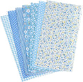 PATIKIL Cotton Fabric Bundles, 7 Pcs 20 x 20 Inch Pure Cotton Fat Quarter Floral Printed Precut Fabric Squares for Sewing Patchwork Quilting DIY Crafts, Blue