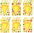 24 Sheets Make Your Own Pizza Stickers for Kids, Pizza Party & Family Night, Food Stickers, Motivational Reward Stickers for Teachers and Students