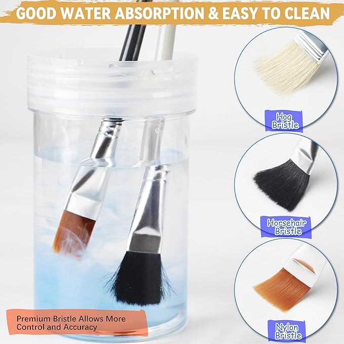 26PCS Painting Brushes Set, 5 Sets of Professional Painting Brushes for Acrylic Painting, Artist Paintbrushes for Body Face Rock Canvas, Children Adult Drawing Arts Crafts Supplies