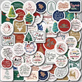 Christmas Round Label Stickers, 100 pcs Merry Tag Stickers for Envelope Seal, Scrapbook, Journals, Holiday, New Year, Inspirational DIY Crafts, iPhone, Laptop, Water Bottle, santa-100