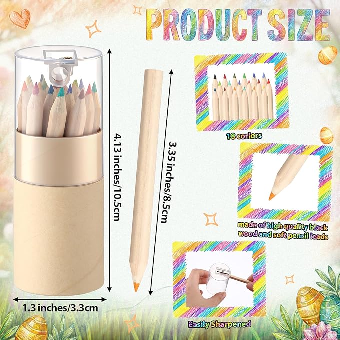 432 Pieces 18 Color Mini Drawing Colored Pencils with Sharpener Portable Color Pencils Set 3.35 Inch in Tube Drawing Pencil Bulk for Coloring Sketching Painting Supplies