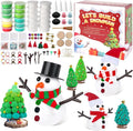24 Pack Build a Snowman & Christmas Trees Clay Kit for Kids – Colorful Air Dry Clay Christmas Craft Set, Modeling Craft DIY Set, 2-in-1 Snowman Tree Activity, Creative Xmas Gift for Boys Girls